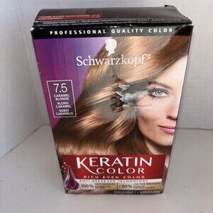 Schwarzkopf Keratin Color Permanent Hair Color 7.5 Caramel Blonde NEW